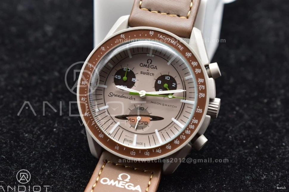 Nylon To Bioceramic Saturn On Mission X Swatch Moonwatch Strap Omega Quartz 0101